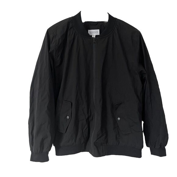 JB Workshop Los Angeles Mens Bomber Jacket M Black Full Zip NWT - Picture 1 of 3